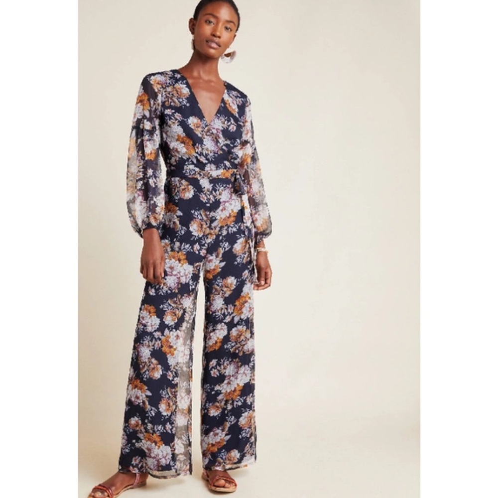 Anthropologie Ali & Jay Jacquard Floral Jumpsuit